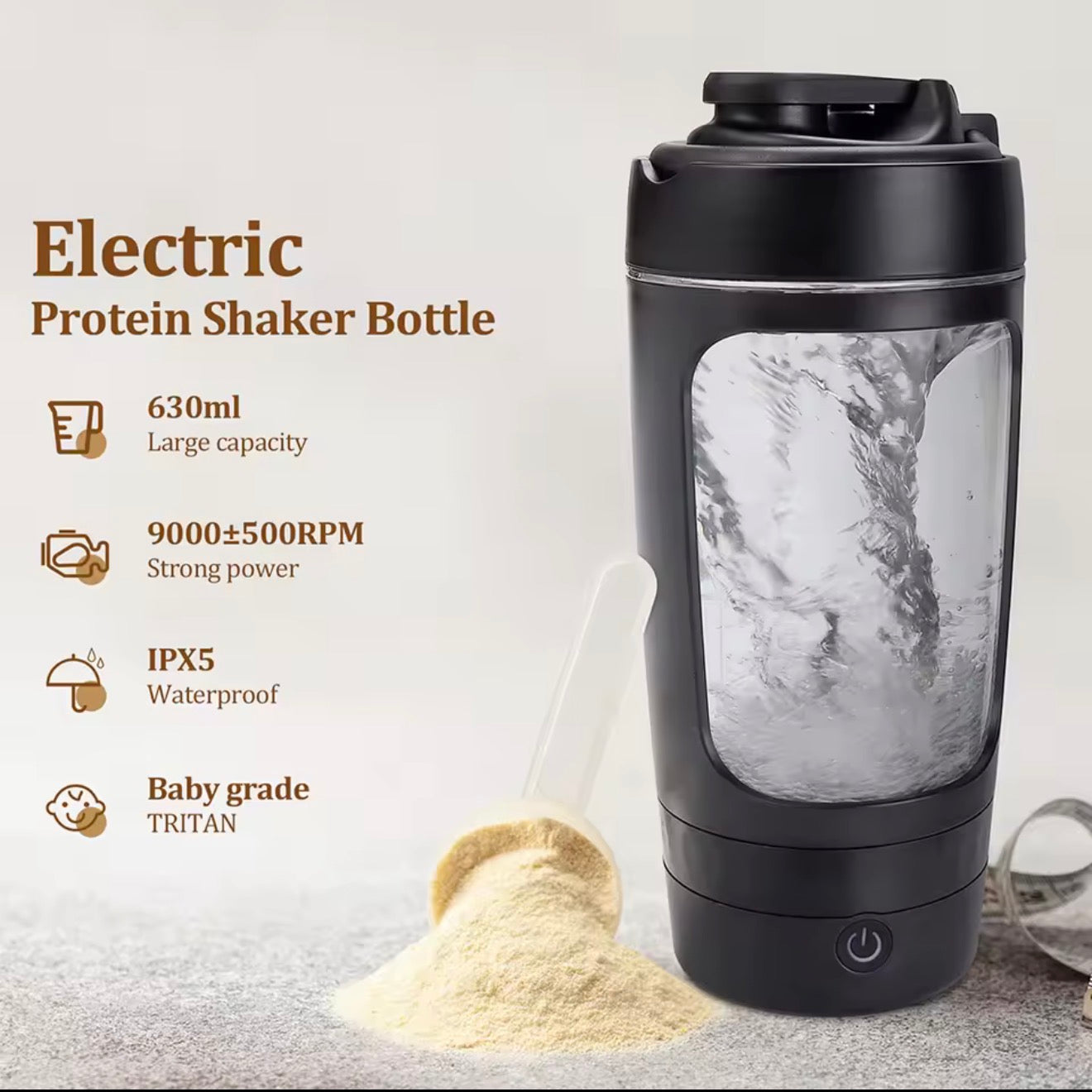 650ml Electric Shaker Bottle Portable Whey Protein Shaker Automatic Stirring Blender Multipurpose Juice Mixer Cups Fitness Works