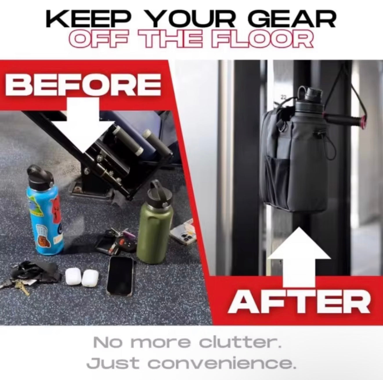 Magnetic Gym Bag Large Capacity Magnetic Carrier Bag With Phone Pocket Portable Gym Water Bottle Pouch Gym Accessories Organizer